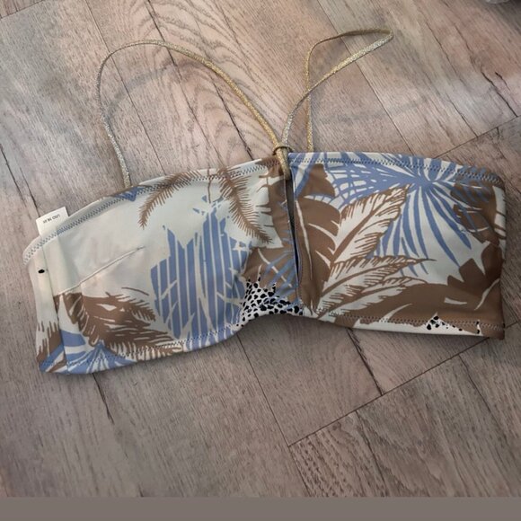 Aerie Keyhole Bandeau Palm Print Swim Top Medium NWT - Picture 1 of 3